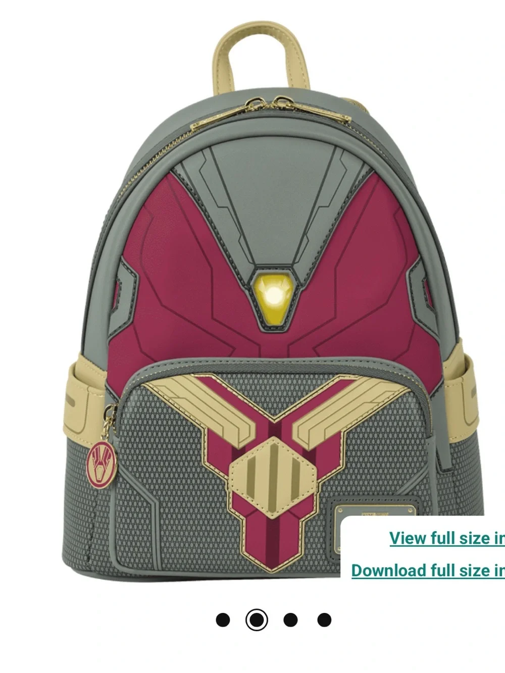 Loungefly Marvel Exclusive Avengers Vision Light Up Cosplay Mini Backpack